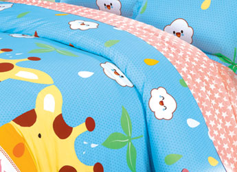 ST7306小鹿童園(全棉印花床罩四件套)